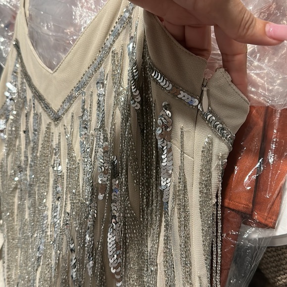 Beaded Tassel Slip Mini Dress NYE - Picture 7 of 9